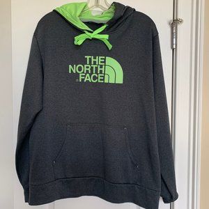 Men's North Face Hoodie in Gray with Lime Green Le